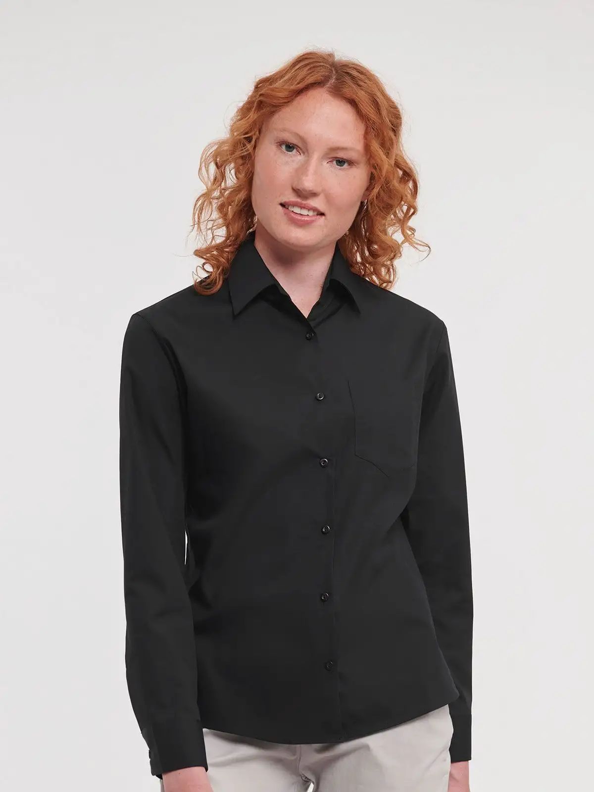Ladies' Long Sleeve Pure Cotton Poplin Shirt - Russell