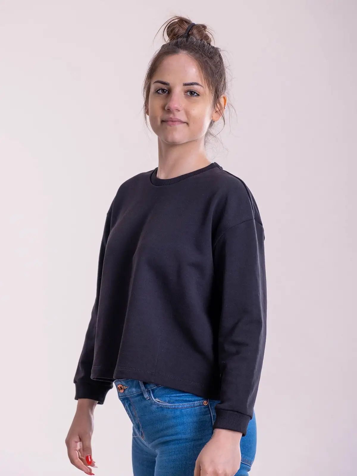 Felpa crop manica 3/4 - Cotton & Art