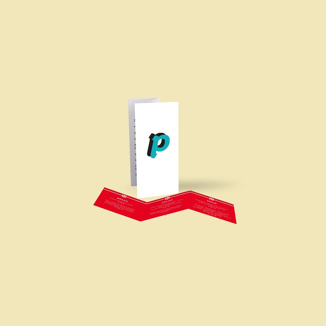 Menù pieghevoli, piega a fisarmonica