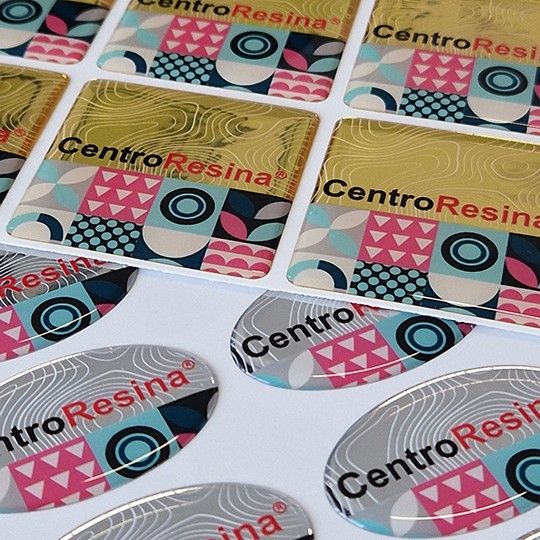 Pegatinas gota de resina metalizadas