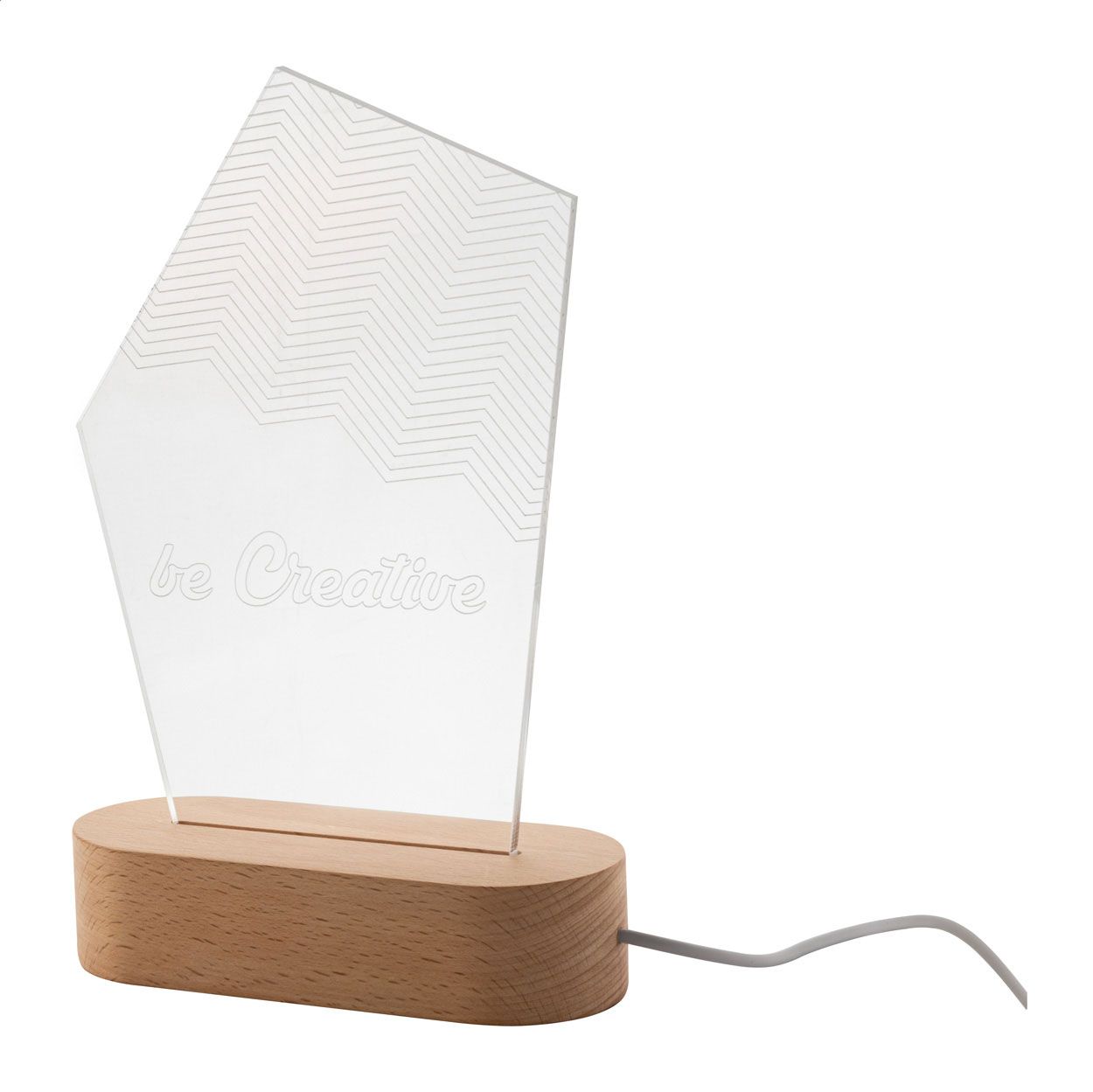 Woodify. Trofeo con illuminazione a LED