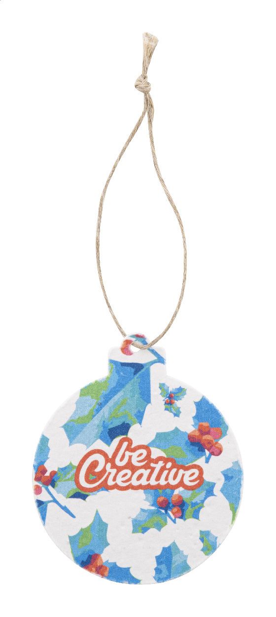 CreaJul Seed. ornamento per albero di Natale personalizzato in carta di semi, rotondo