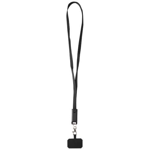 Lanyard per smartphone in plastica riciclata con cavo integrato per la sincronizzazione dati e la ricarica rapida 5 in 1 da 65 W Franz