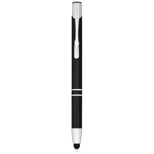 Penna a sfera metallica con stylus Moneta (inchiostro blu)