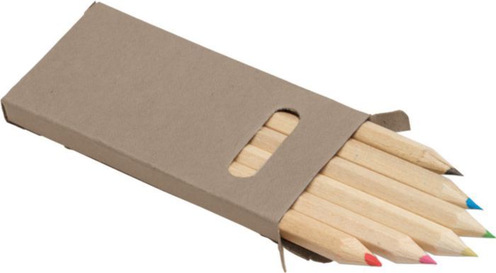 Set 6 matite in legno corte colorate Gigi