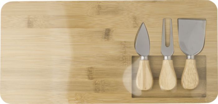 Tagliere per formaggi in bambù, incluso tre utensili Regina