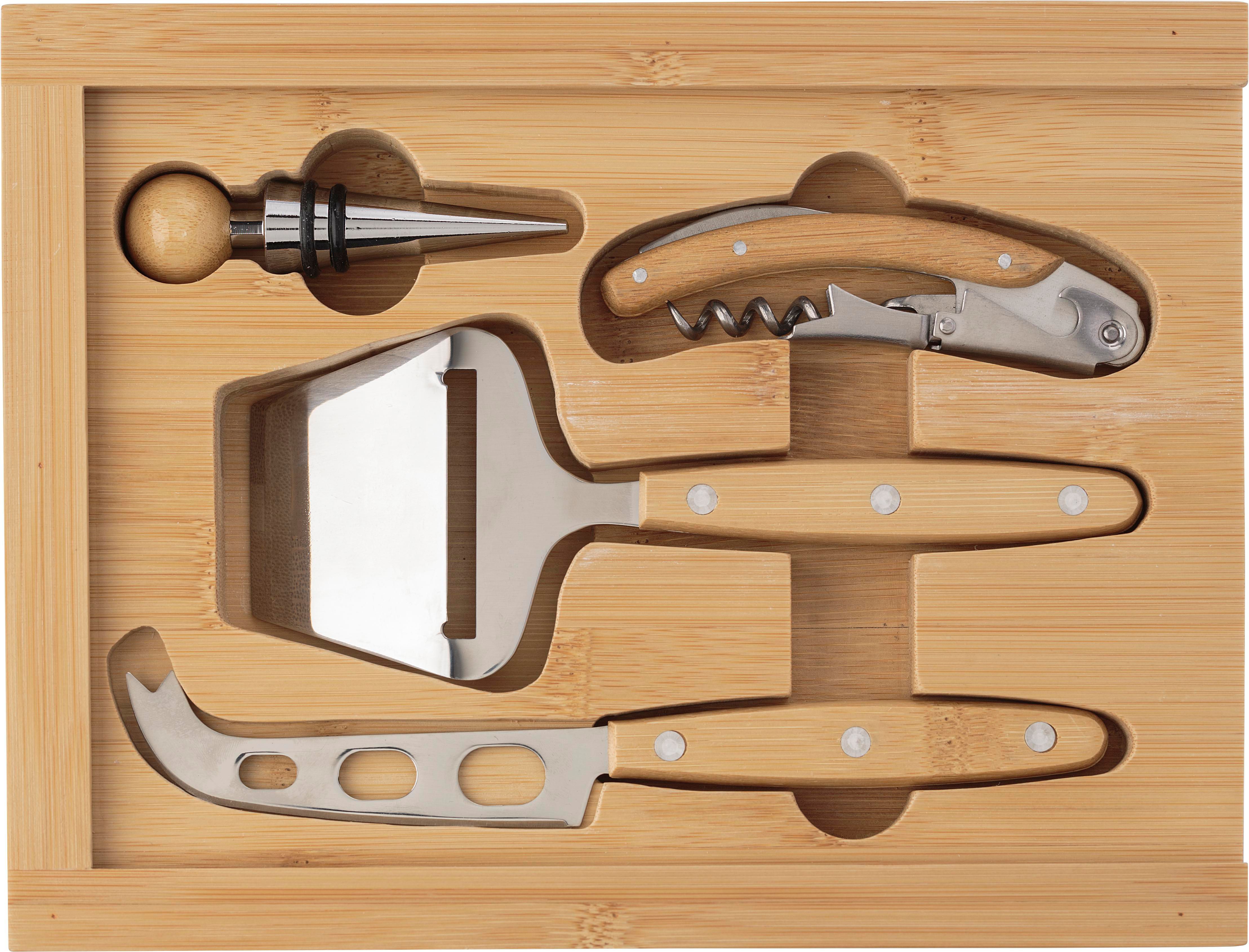 Set vino & formaggio in bambù Patrick