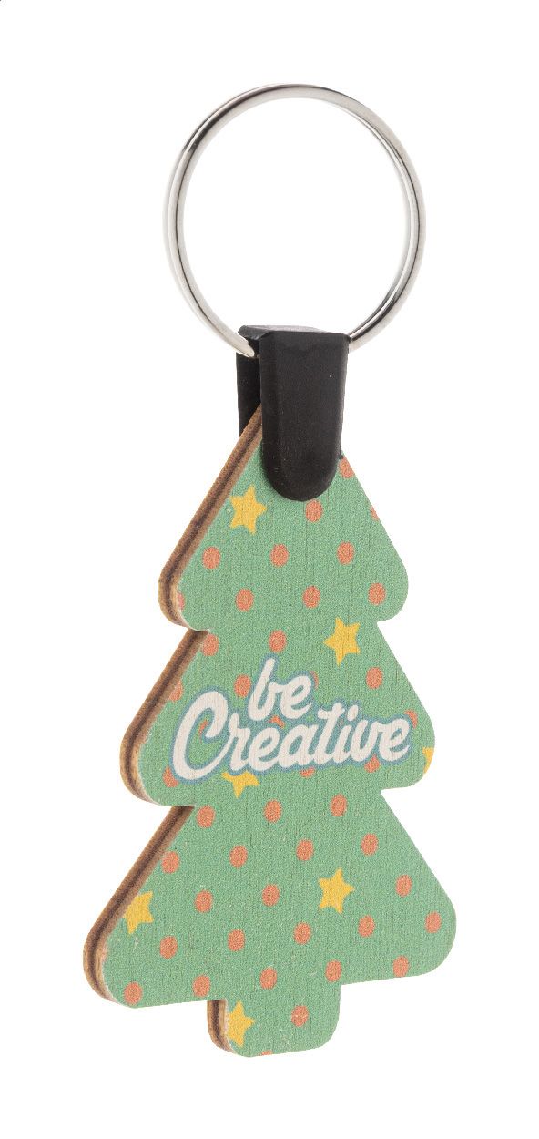 Fjerny Creative. portachiavi natalizio personalizzato, albero di Natale