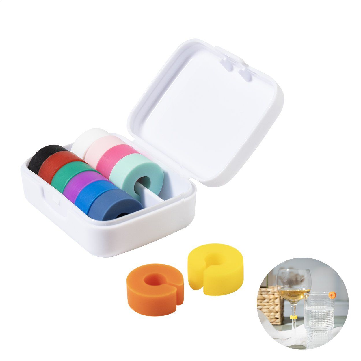 Cupperty. set di identificatori di vetro