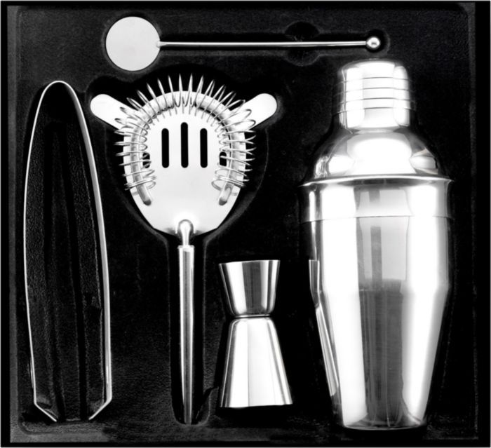 Set cocktail 5 accessori, in acciaio inox Natalina