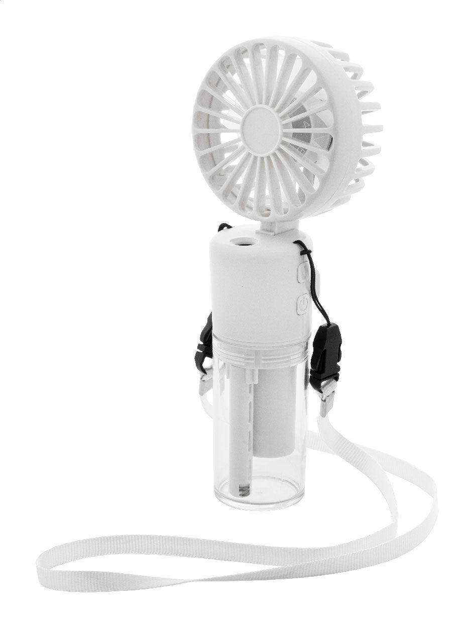 Misty. Ventilatore ricaricabile con nebulizzatore