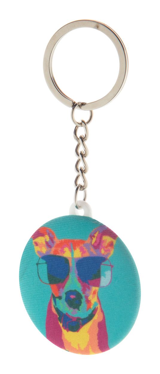 KeyBadge RPET Mini. Portachiavi in RPET a bottone