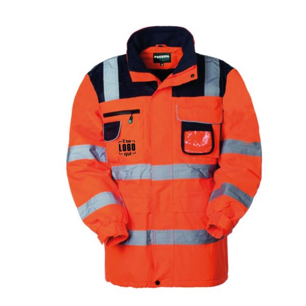 Parka Alta Visibilità con Micropile Interno Multitasche Personalizzato - Rossini