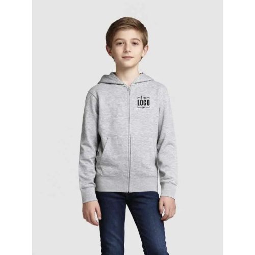 Felpa Bambino con Cappuccio Full Zip e Interno Felpato a Doppio Strato in Cotone e Poliestere Personalizzata Perfetta come Articolo Promozionale