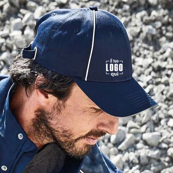 Cappellino Basket a 6 Pannelli con Fascia Imbottita e Regolazione con Clip Metallica Personalizzato-Cap Solid