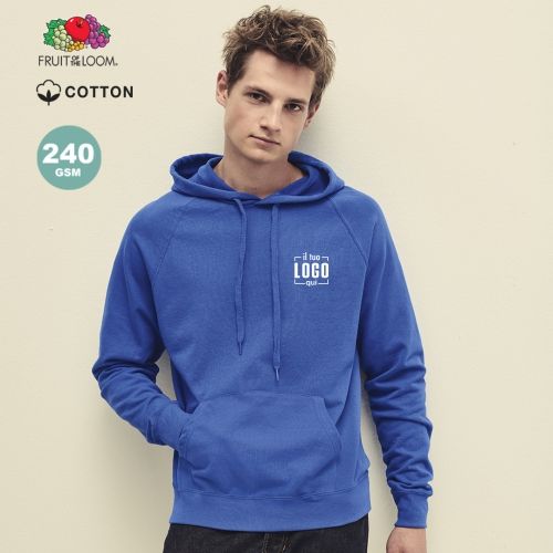 Felpa Leggera Unisex con Cappuccio in Pile non Spazzolato Internamente Personalizzata Ideale come Capo Promozionale-LIGHTWEIGHT HOODED SWEAT