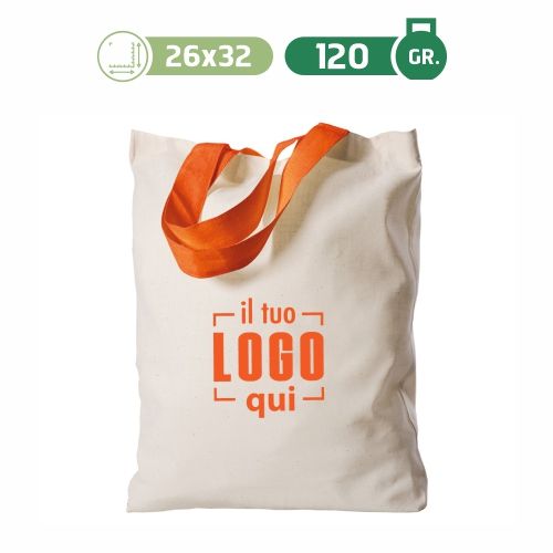 Shopper in cotone manici corti 26x32cm peso 120gr personalizzata- SCARLETT