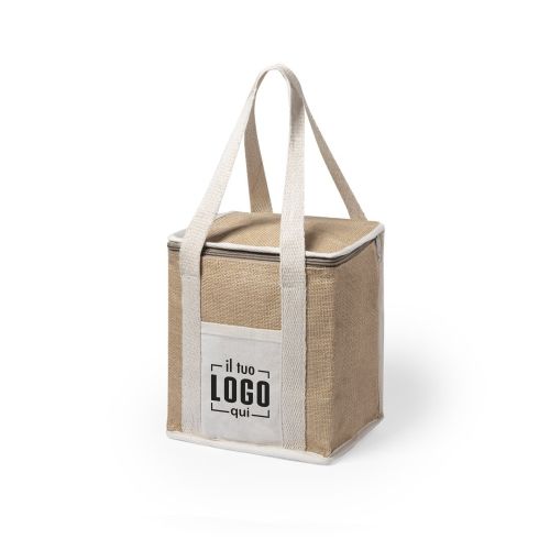 Borsa Frigo in Juta Laminata Tasca Cotone 21x23