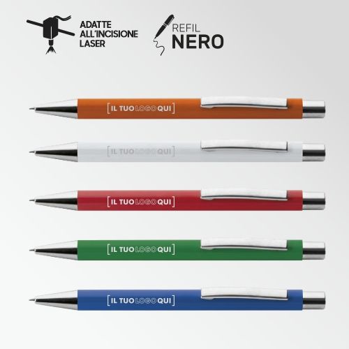 Penna in Metallo Lucido con Minuterie Cromate | Personalizzata-KING