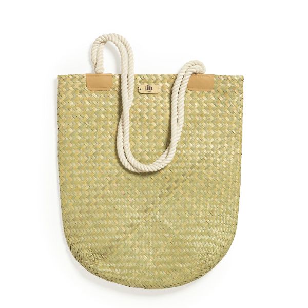 Capiente Borsa Paglia Rettangolare con Manici Cotone 44x41 Personalizzata Perfetta come Gadget Spiaggia, Tempo Libero-BEDWEY