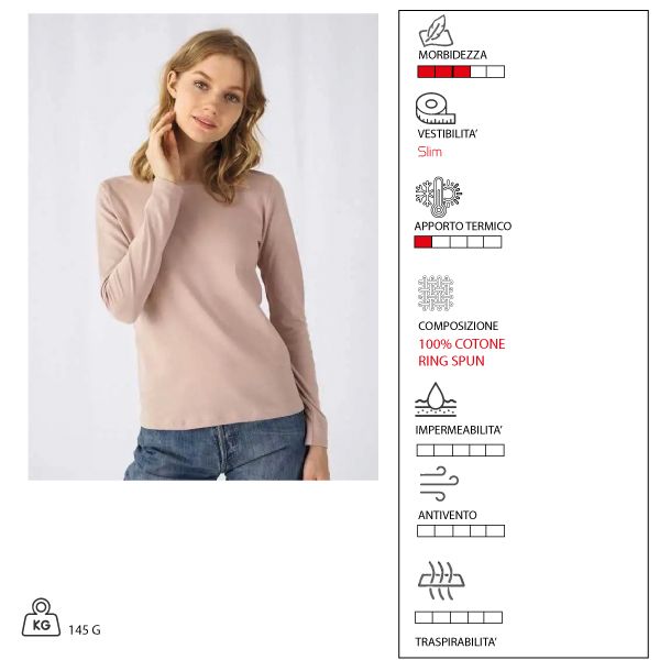 B&C Collection T-Shirt Manica Corta Da Donna E190 - Top In Cotone - Foto 7