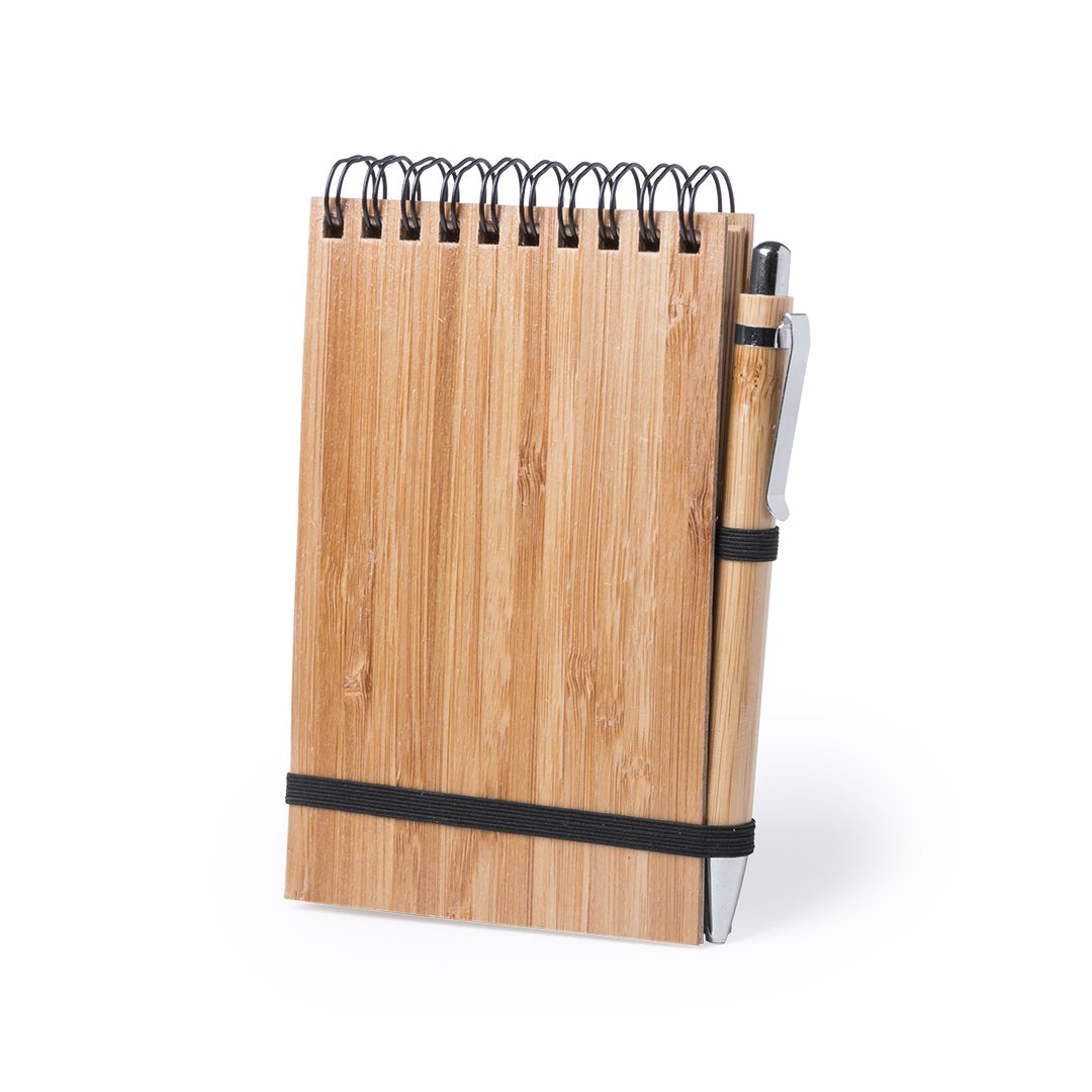 Block Notes e Penna in Bamboo 10x15 Personalizzato Ideale come Gadget Aziendale