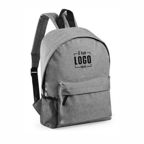 Zaino in RPET con Chiusura a Cerniera sulla Tasca Frontale Personalizzato Ideale come Gadget Aziendale