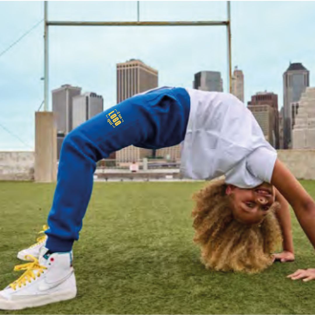 Pantalone Bambino in Felpa con Coulisse, Zip e Tasche | Personalizzato