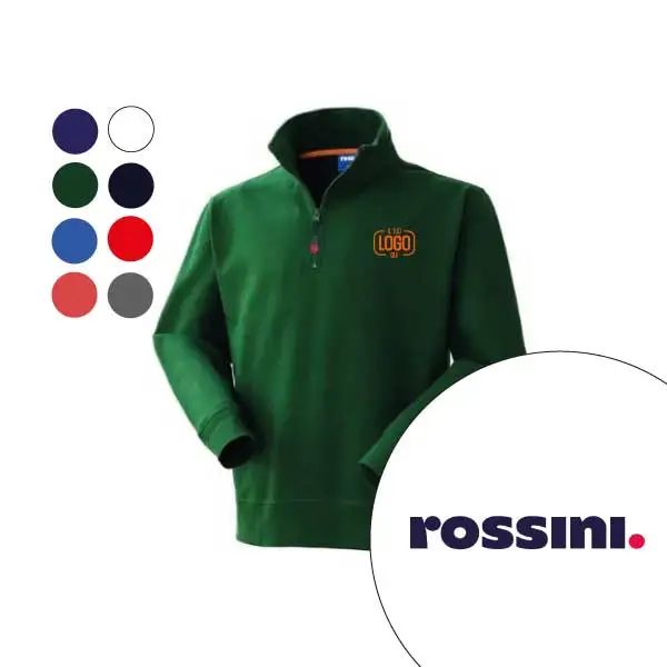 Felpa Moderna e Sportiva Mezza Stagione Mezza Zip Uomo da Lavoro 100% Cotone Personalizzata - Rossini
