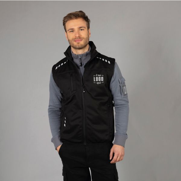 Smanicato in Softshell a 3 Strati da Uomo Impermeabile e Traspirante Personalizzato Perfetto per Attività Fisica