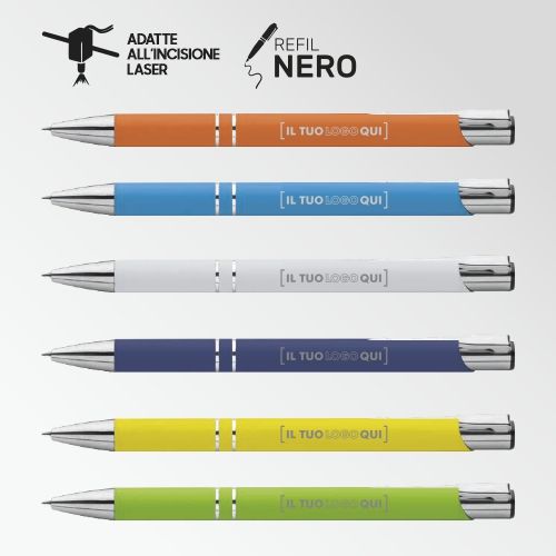 Penna in Metallo Opaca con Dettagli Cromati | Personalizzata-MONARCH