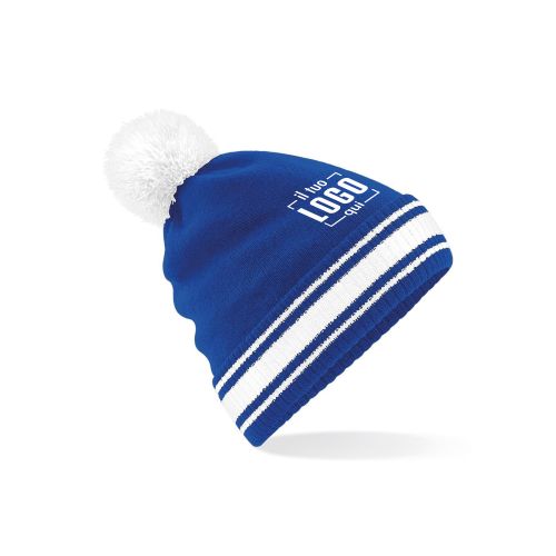 Cappellino a Cuffia Bicolore con Pompon Personalizzato