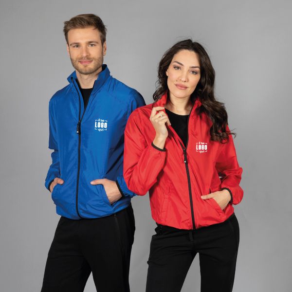 Giubbino in Poliestere Leggero Senza Imbottitura e Fodera con Zip in Colori Fluo Personalizzato, Perfetto come Capo Sport- Giubbotto Grado Man