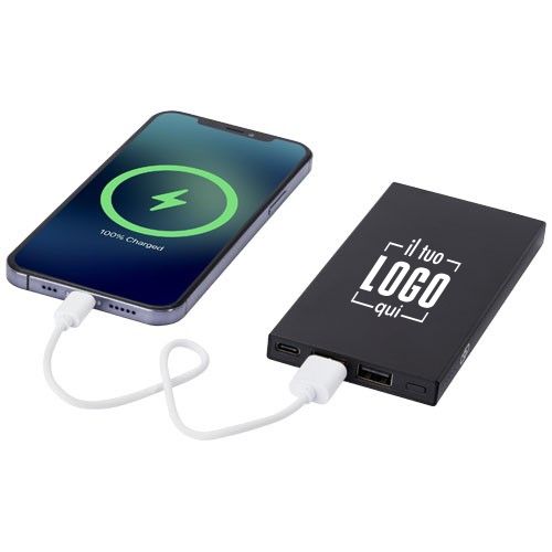 Power bank in alluminio riciclato RCS da 5000 mAh Connect