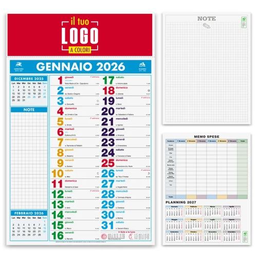 Calendario Olandese 2026 | Mensile Personalizzabile 12 fogli | MULTICOLOR NOTES