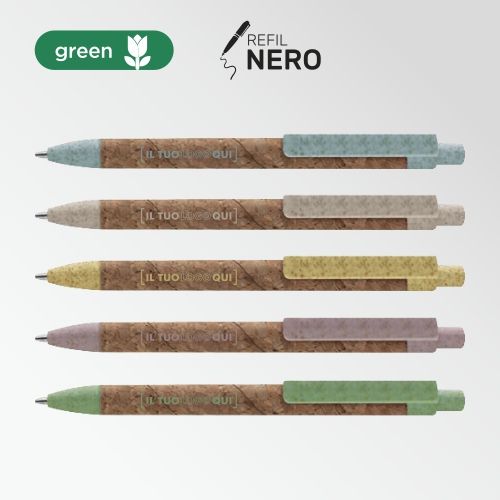 Penna a Sfera in Sughero e Paglia di Frumento Eco-Friendly Personalizzata