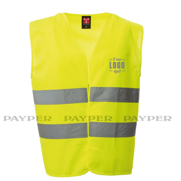 Gilet Catarifrangente ad Alta Visibilità e Qualità Personalizzato Ideale per Lavoro, Sport-REFLEX+-PAYPER