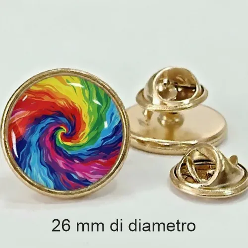 Spille personalizzate full color rivestite in resina e pins in metallo Ø 26 mm Spille personalizzate full color rivestite in resina e pins in metallo Ø 26 mm