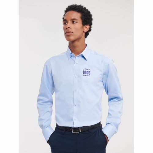 Men's Long Sleeve Tailored Herringbone Shirt