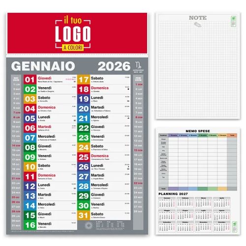 Calendario Olandese 2026 Mensile 12 fogli | Personalizzabile | BLOCK