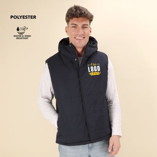 Gilet Smanicato con Cappuccio in Caldo Poliestere da Uomo Personalizzato Ideale per Tempo Libero, Sport-BROOKE