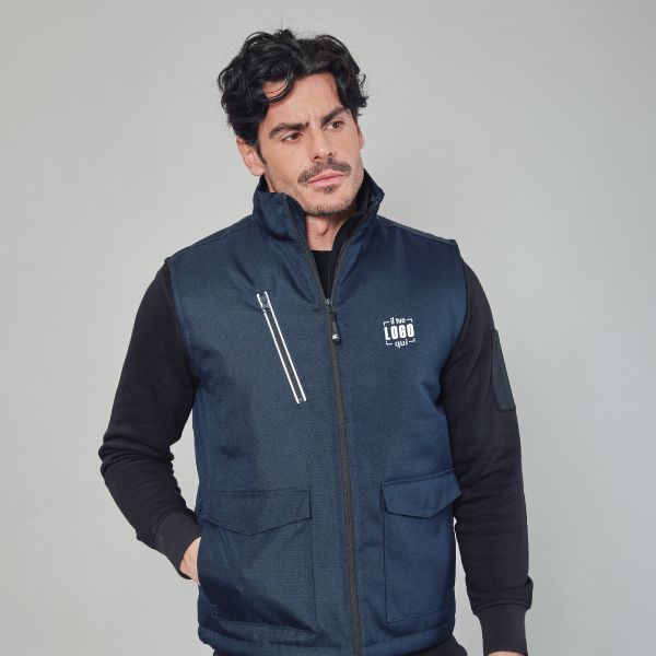 Smanicato Uomo in Soft-Shell Impermeabile, Traspirante con Stampa Rifrangente sul Fianco Personalizzato Perfetto come Articolo Sport-Gilet Dundee