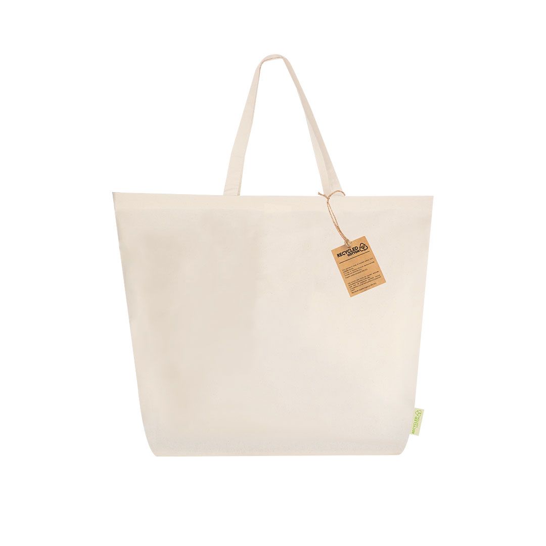 Shopper in Cotone Riciclato 220g Manici Rinforzati, Fondo Cucito, Fino a 10 kg|Personalizzata