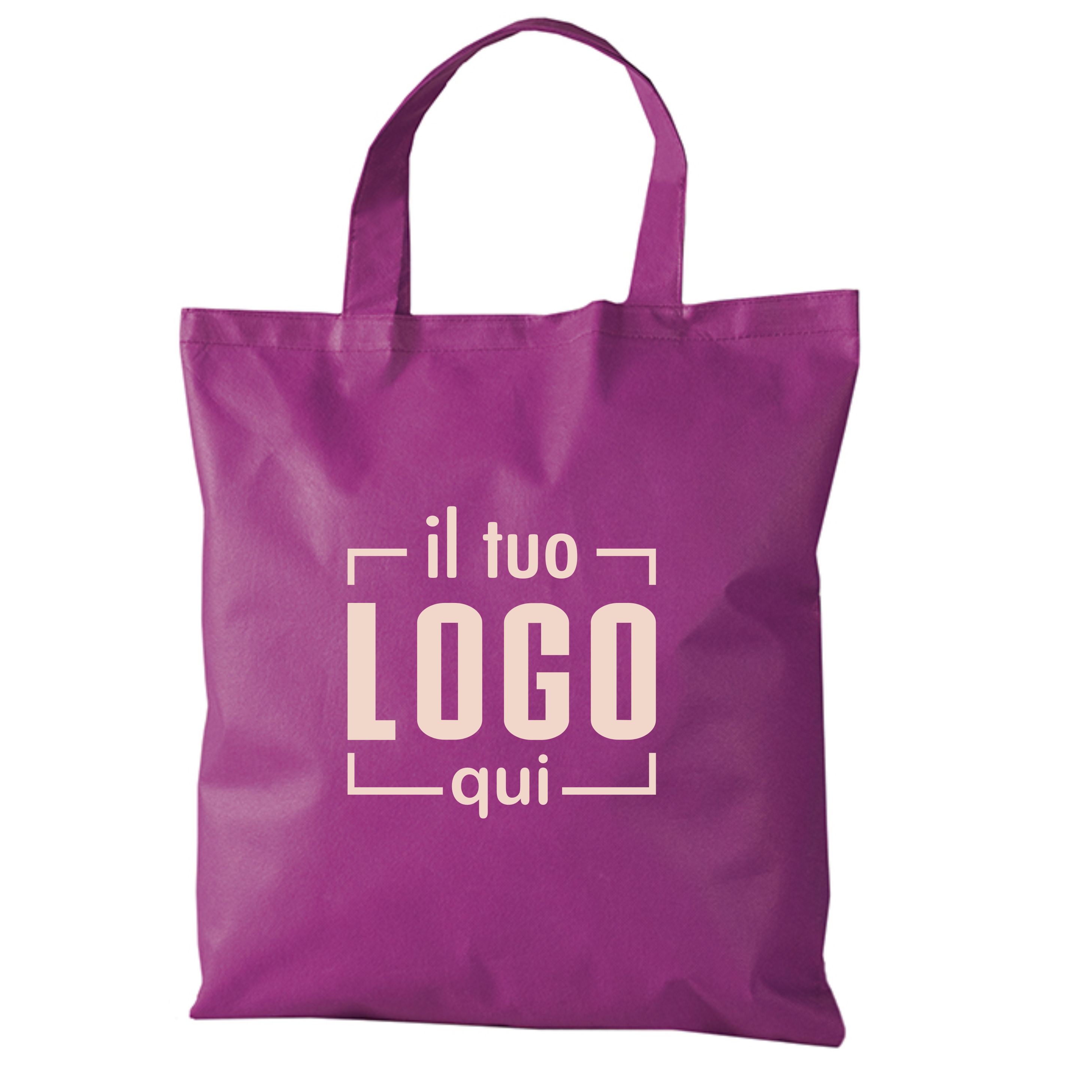 Borsa Shopping TNT Manici Corti 38x42 CM Personalizzata Ideale come Gadget per Fiere, Merchandising