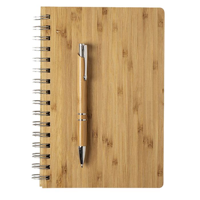 Set Block Notes e Penna in Bamboo Personalizzato 