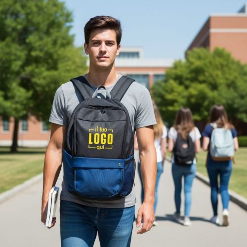 Zaino Bicolore con Tasca Laterale per Borraccia e Scarpe Personalizzato