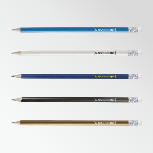 Matita Già Temperata con Gommino Legno Laccato Personalizzata