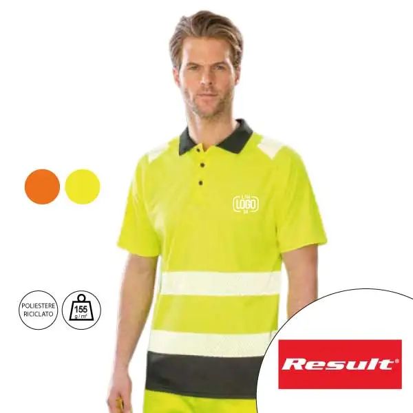 Polo da Lavoro Catarifrangente Elasticizzata Poliestere Personalizzata Perfetta per Settore Trasporti e Logistica- Result