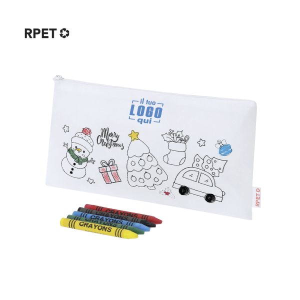 Astuccio Natalizio da Colorare in RPET con Pastelli | Personalizzati