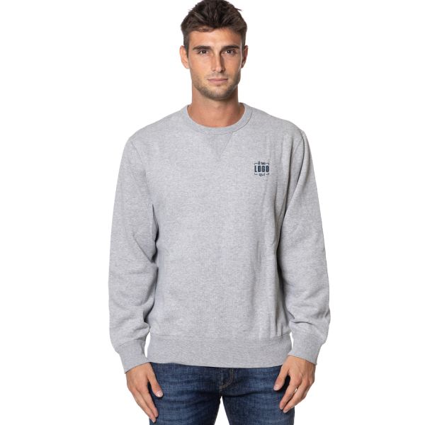 Felpa Uomo a Girocollo in Misto Cotone e Poliestere Garzata con Cucitura a V Personalizzata, Perfetta come Capo Promozionale-PAYPER-MISTRAL+